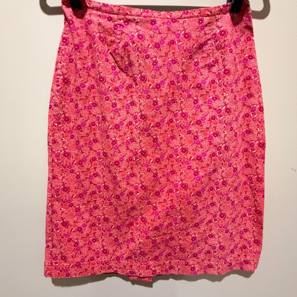VTG Cherokee Ditsy Floral Short Skirt Womens 8 Pink Stretch Twee Indie Cotton
